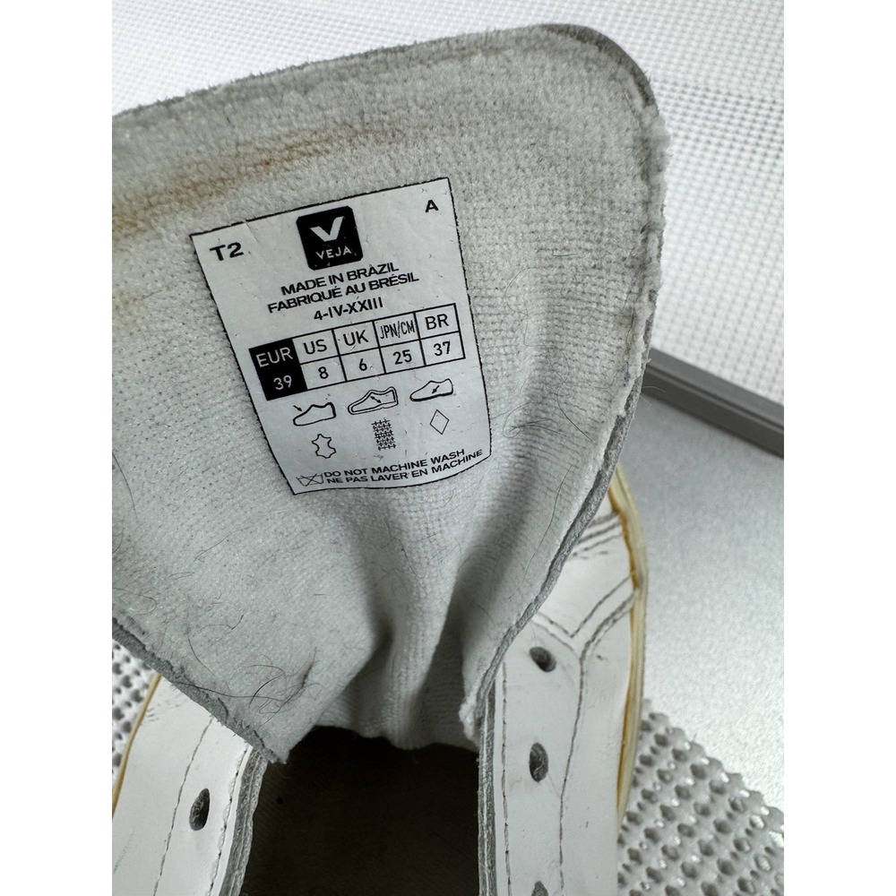 VEJA Esplar White Leather Sneakers Womens US 8 EU 39 Low Top EO0202335 - Picture 9 of 16